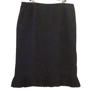 Jones Studio Black Dress Skirt with Pleated Ruffle Hem Detail Women’s Size 16